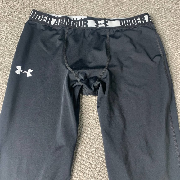 Under Armour Mens Leggings Large Black Compression Training Base Layer HeatGear - Picture 2 of 10